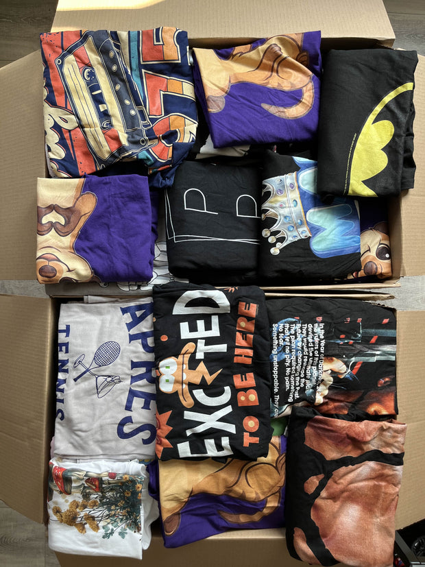 Box 50 sztuk T-shirtów dziecięcych i S/M – idealne do odsprzedaży